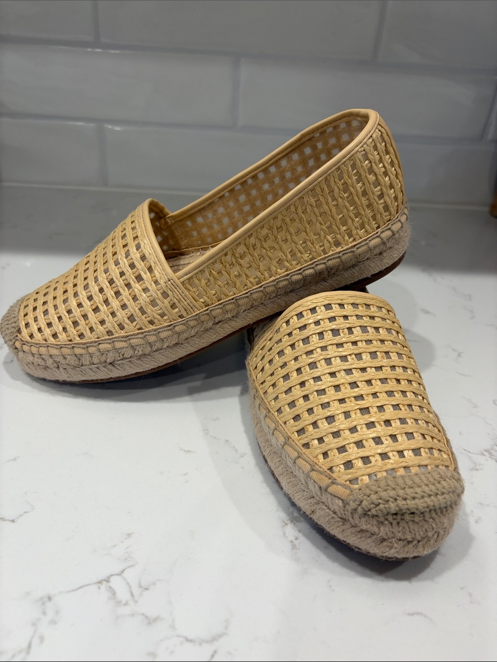 J. Crew Beige Woven Espadrille Slip-Ons